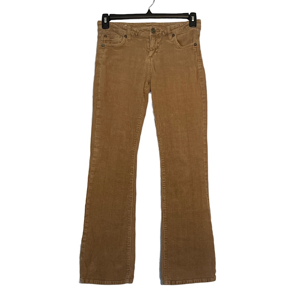 Kut From The Kloth Farrah Baby Boot Cut Low-rise Tan Corduroy Pants Women's 4